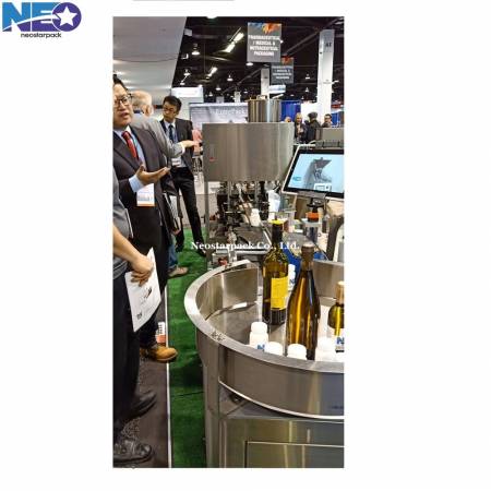 linha de envase, tampa e embalagem automática de vinho